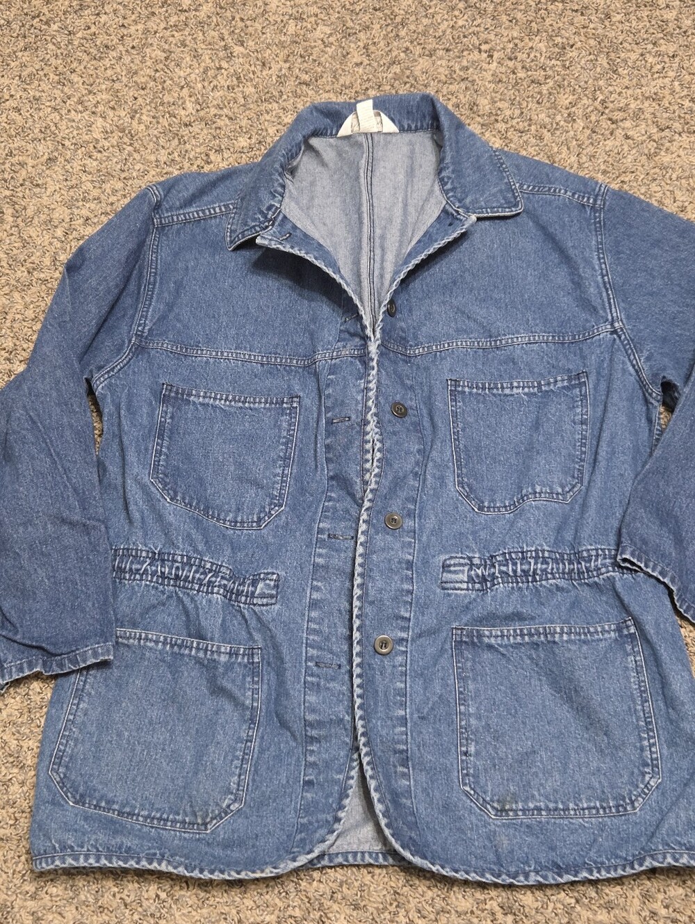 Denim Utility Jacket - Blue 100% Algodon. VINTAGE 90S
